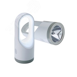Фонарь аккумуляторный  KOSAccu9105W_pearl 5W LED +19W LED, 3.7V 1800mah, usb шнур - КОСМОС