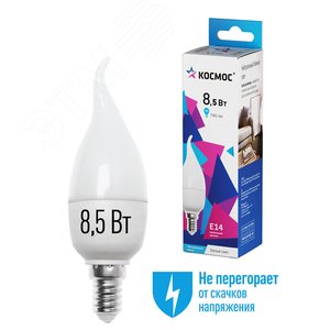 LED 8.5Вт 220В Е14 D37х125 4500К холодный 720 лм К - фото 2