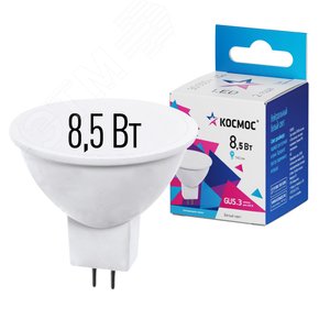 Лампа светодиодная LED 8.5Вт JCDR 220В GU5.3 D50x45 4500K белый 720 лм Космос (LkecLED8.5wJCDRC45) - фото 2