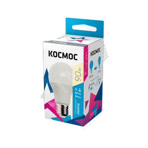 Лампа светодиодная LED 11Вт 220В Е27 D60х108 3000 теплый 900Лм А60 - КОСМОС