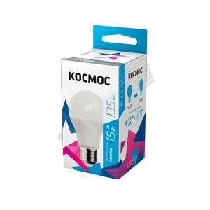 Лампа светодиодная LED 15Вт 220В Е27 D60х108 4500 белый A60 - КОСМОС