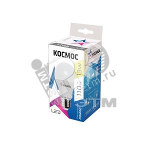 Лампа светодиодная LED 13Вт 220В Е27 D60х118 теплый A60 1100лм Космос (Lksm_LED13wA60E2730) - КОСМОС