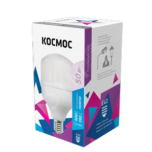 Лампа светодиодная LED 50Вт 220В Е40 D138х220 6500К дневной 4700 лм Космос (LksmHWLED50WE4065)