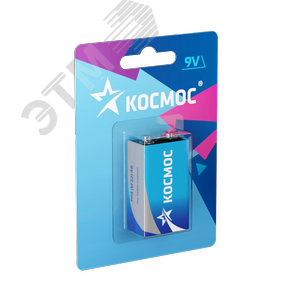 Батарейка  6F22 (крона) 9V Zinc carbon 1BL - КОСМОС