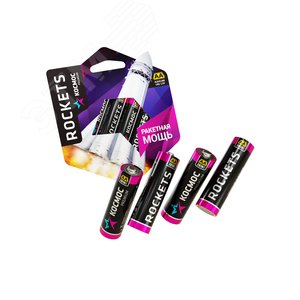 Батарейка  LR6 (AA) 1.5V Alkaline 4BL Rockets - КОСМОС