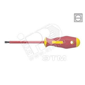 KL10010035IS  Шлицевая отвертка 3,5 х 0,6 с изол. рукояткой (VDE до 1000В) - KLAUKE