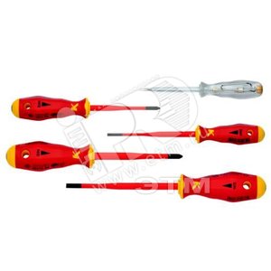 KL390ISLIM Набор из 6-ти отверток KLAUKE SLIM-Line с зауженным стержнем в электроизолир. исполнении - KLAUKE