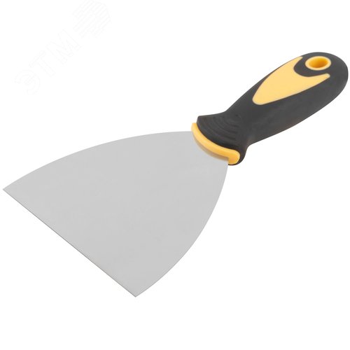 Шпатель нерж.сталь прорезиненная ручка 4 (100 мм) - фото 2