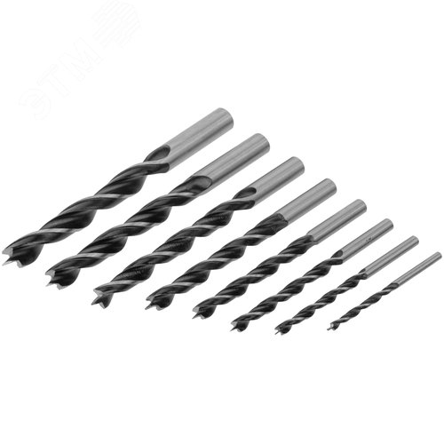 Набор сверл по дереву, ПВХ конверт, 8 шт(3-4-5-6-7-8-9-10 мм) - фото 2