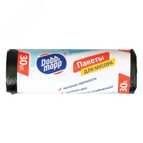 Пакеты для мусора, цвет серый, материал ПНД 60 л / 20 шт. (Dobb & Mopp) (68573) - FIT