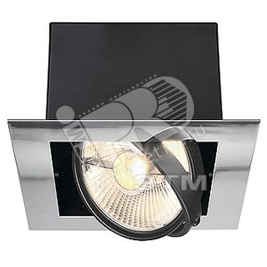 Светильник Aixlight Flat ИВО ES111 1x75w GU10 хром/черный поворотный - SLV