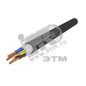Кабель силовой ППГнг(А)-HF 5х4ок(N.PE)-1 однопроволочный черный (барабан)