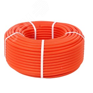 Труба гофрированная ПНД легкая безгалогенная (HF) оранжевая с/з д16 (100м/5500м уп/пал) 2