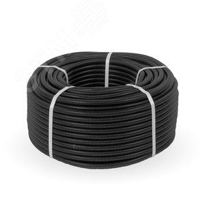 Труба гофрированная ПВХ легкая черная с зондом д16 (50 м/3000 м уп/пал) 2