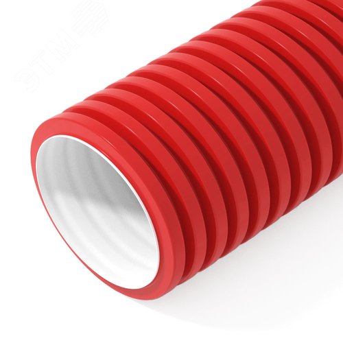 Труба гофрированная двустенная из ПНД гибкая тип 450 красная/белая с зондом (PR15.0135)