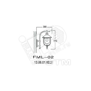 Светильник НБУ-60w E27 IP43 настенный прозрачный черный Амальфи медиум FML (FML-02) - Gigalight