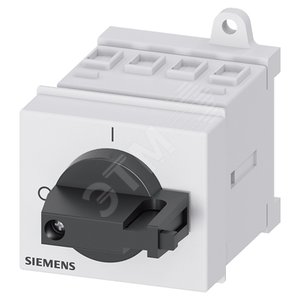 Разъединитель 4-P. ГЛАВНЫЙ/АВАРИЙНЫЙ ВЫКЛЮЧАТЕЛЬ IU=16, P/AC-23A AT 400V=7.5KW КРЕПЛЕНИЕ НА МОНТ. РЕЙКУ ИЛИ ПО 2 ОТВЕРСТИЯМ РУКОЯТКА ЧЕРНАЯ - SIEMENS