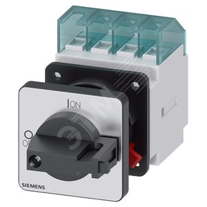 Разъединитель 4-P. ГЛАВНЫЙ/АВАРИЙНЫЙ ВЫКЛЮЧАТЕЛЬ IU=16, P/AC-23A AT 400V=7.5KW ПЕРЕДНЕГО КРЕПЛЕНИЯ MAIN HOLE MOUNTING ПЕРЕКЛЮЧАТЕЛЬ-OP. MECH. BLACK - SIEMENS