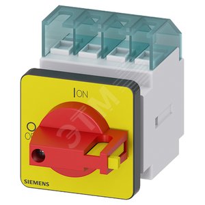 Разъединитель 4-P. ГЛАВНЫЙ/АВАРИЙНЫЙ ВЫКЛЮЧАТЕЛЬ IU=16, P/AC-23A AT 400V=7.5KW ПЕРЕКЛЮЧАТЕЛЬ-OP. MECH. КРАСНЫЙ/ЖЕЛТЫЙ (3LD2022-1TL13) - SIEMENS