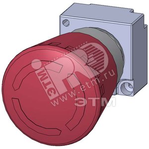ROUND ACTUATOR EMERG. STOP TURN-TO-RESET, 40MM C TAMPER PROTECTION LATCHING,  C HOLDER, NOT ILLUMIN., METAL, RED SOLVENT-RESISTANT - SIEMENS