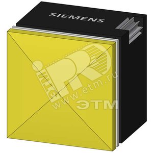 26X26MM PLASTIC SQUARE INDICATOR: INDICATOR LIGHT WITH SMOOTH LENSE ILLUMINABLE Z=WITHOUT HOLDER YELLOW - SIEMENS