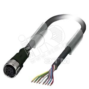 3SX5601-2GA03 CABLE, 8-PIN, FREE CABLE END 3M LONG, FOR RFID SAFETY SWITCH 3SE63, ON STRAIGHT SOCKET
