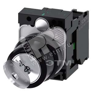 3SU1100-4BF11-1BA0 ПОВОРОТНЫЙ ПЕРЕКЛЮЧАТЕЛЬ С КЛЮЧОМ RONIS, 22MM, КРУГЛЫЙ, ПЛАСТИК, NO. ЗАМКА SB30, - SIEMENS
