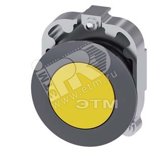 3SU1060-0JA30-0AA0 АКТУАТОР КНОПКИ, 30MM, КРУГЛ., МЕТАЛЛ МАТОВЫЙ, КНОПКА ЖЁЛТАЯ, ПЛОСКОЕ ФРОНТАЛЬНОЕ - SIEMENS
