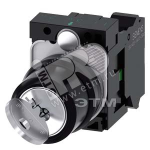 Переключатель поворотный с ключом RONIS 22мм 1NO круглый пластик замок SB30 2 ключа 2 положения O+I