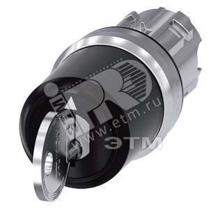 3SU1050-5XL11-0AA0 АКТУАТОР ПОВОРОТНОГО ПЕРЕКЛЮЧАТЕЛЯ С КЛЮЧОМ IKON, 22MM, КРУГЛ., ГЛЯНЦЕВЫЙ МЕТАЛЛ, - SIEMENS