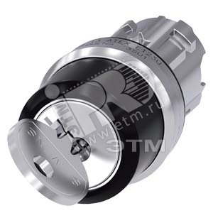 3SU1050-4BF11-0AA0 АКТУАТОР ПОВОРОТНОГО ПЕРЕКЛЮЧАТЕЛЯ С КЛЮЧОМ RONIS, 22MM, КРУГЛ., ГЛЯНЦЕВЫЙ МЕТАЛЛ - SIEMENS