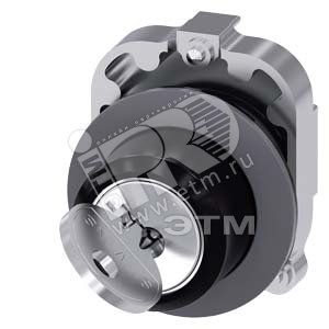 3SU1060-4LC01-0AA0 АКТУАТОР ПОВОРОТНОГО ПЕРЕКЛЮЧАТЕЛЯ С КЛЮЧОМ RONIS, 30MM, КРУГЛ., МЕТАЛЛ МАТОВЫЙ, - SIEMENS