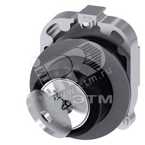 3SU1060-4LF11-0AA0 АКТУАТОР ПОВОРОТНОГО ПЕРЕКЛЮЧАТЕЛЯ С КЛЮЧОМ RONIS, 30MM, КРУГЛ., МЕТАЛЛ МАТОВЫЙ,