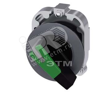 3SU1062-2EC40-0AA0 АКТУАТОР ПОВОРОТНОГО ПЕРЕКЛЮЧАТЕЛЯ С ВОЗМОЖНОСТЬЮ ПОДСВЕТКИ, 30MM, КРУГЛ., МЕТАЛЛ - SIEMENS