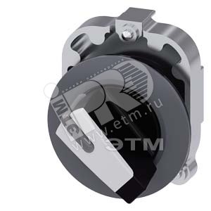 3SU1062-2DC60-0AA0 АКТУАТОР ПОВОРОТНОГО ПЕРЕКЛЮЧАТЕЛЯ С ВОЗМОЖНОСТЬЮ ПОДСВЕТКИ, 30MM, КРУГЛ., МЕТАЛЛ - SIEMENS
