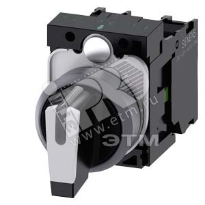 3SU1130-2BL60-1NA0 ПОВОРОТНЫЙ ПЕРЕКЛЮЧАТЕЛЬ С ВОЗМОЖНОСТЬЮ ПОДСВЕТКИ, 22MM, КРУГЛЫЙ, ПЛАСТИК С МЕТАЛ - SIEMENS