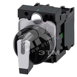 3SU1100-2BL60-1NA0 ПОВОРОТНЫЙ ПЕРЕКЛЮЧАТЕЛЬ С ВОЗМОЖНОСТЬЮ ПОДСВЕТКИ, 22MM, КРУГЛЫЙ, ПЛАСТИК, КОРОТК - SIEMENS