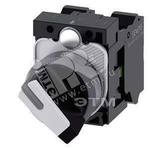 3SU1130-2BF60-3MA0 ПОВОРОТНЫЙ ПЕРЕКЛЮЧАТЕЛЬ С ВОЗМОЖНОСТЬЮ ПОДСВЕТКИ, 22MM, КРУГЛЫЙ, ПЛАСТИК С МЕТАЛ