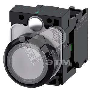 3SU1100-0AB70-1BA0 КНОПКА, 22MM, КРУГЛАЯ, ПЛАСТИК, ПРОЗРАЧНАЯ, ПЛОСКАЯ КНОПКА, КОНТАКТЫ МГНОВЕННОГО - SIEMENS