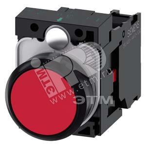 3SU1100-0AB20-1CA0 КНОПКА, 22MM, КРУГЛАЯ, ПЛАСТИК, КРАСНАЯ, ПЛОСКАЯ К - SIEMENS
