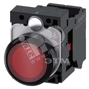 3SU1102-0AB20-3CA0 КНОПКА С ПОДСВЕТКОЙ, 22MM, КРУГЛАЯ, ПЛАСТИК, КРАСНАЯ, ПЛОСКАЯ КНОПКА, КОНТАКТЫ МГ