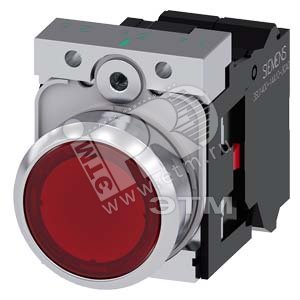 Кнопка плоская с подсветкой 22 мм круглая 1NC 110V AC круглая металлическая красная