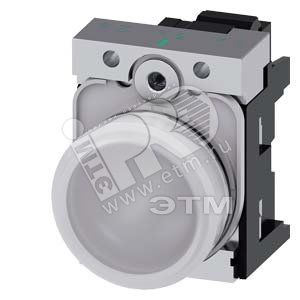 3SU1152-6AA60-3AA0 СВЕТОВОЙ ИНДИКАТОР, 22MM, КРУГЛЫЙ, МЕТАЛЛИЧЕСКИЙ ГЛЯНЦЕВЫЙ, БЕЛЫЙ МАТОВЫЙ РАССЕИВ
