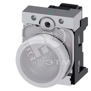 3SU1153-6AA60-3AA0 СВЕТОВОЙ ИНДИКАТОР, 22MM, КРУГЛЫЙ, МЕТАЛЛИЧЕСКИЙ ГЛЯНЦЕВЫЙ, БЕЛЫЙ МАТОВЫЙ РАССЕИВ