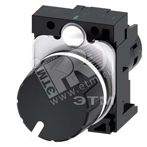 3SU1200-2PT10-1AA0 ПОТЕНЦИОМЕТР КОМПАКТНЫЙ, 22MM, КРУГЛ., ПЛАСТИК, ЧЁРНЫЙ, 47КОМ, С ДЕРЖАТЕЛЕМ, ВИНТ - SIEMENS