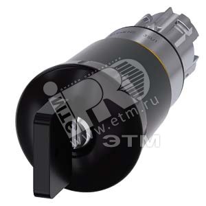 3SU1050-1HU10-0AA0 АКТУАТОР ГРИБОВИДНОЙ КНОПКИ, 22MM, КРУГЛ., ГЛЯНЦЕВЫЙ МЕТАЛЛ, КНОПКА ЧЁРНАЯ, 40MM, - SIEMENS