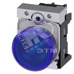 3SU1153-6AA50-1AA0 СВЕТОВОЙ ИНДИКАТОР, 22MM, КРУГЛЫЙ, МЕТАЛЛИЧЕСКИЙ ГЛЯНЦЕВЫЙ, СИНИЙ МАТОВЫЙ РАССЕИВ