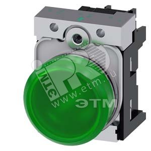 3SU1156-6AA40-1AA0 СВЕТОВОЙ ИНДИКАТОР, 22MM, КРУГЛЫЙ, МЕТАЛЛИЧЕСКИЙ ГЛЯНЦЕВЫЙ, ЗЕЛЕНЫЙ МАТОВЫЙ РАССЕ