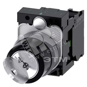 Переключатель поворотный с ключом RONIS 22мм круглый пластик замок SB30 2 ключа 2 положения O-I