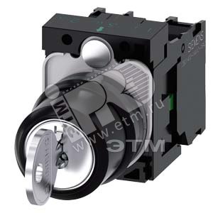 3SU1100-4BL11-1NA0 ПОВОРОТНЫЙ ПЕРЕКЛЮЧАТЕЛЬ С КЛЮЧОМ RONIS, 22MM, КРУГЛЫЙ, ПЛАСТИК, NO. ЗАМКА SB30, - SIEMENS